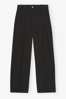 Drapey Melange Pleat Trousers | Black