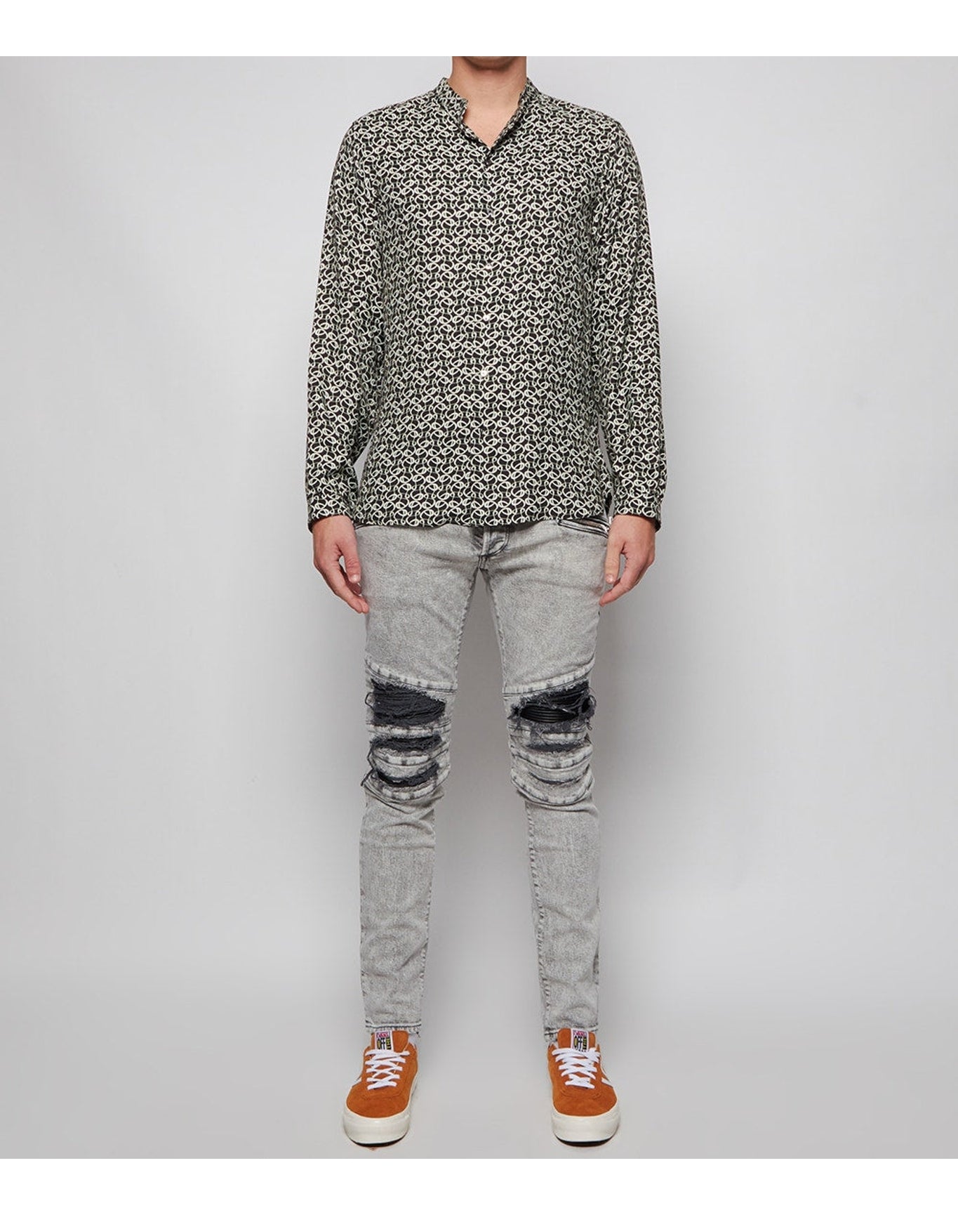 Dundas | Men | Regular Fit Deuce Shirt Monogram Print | Grey