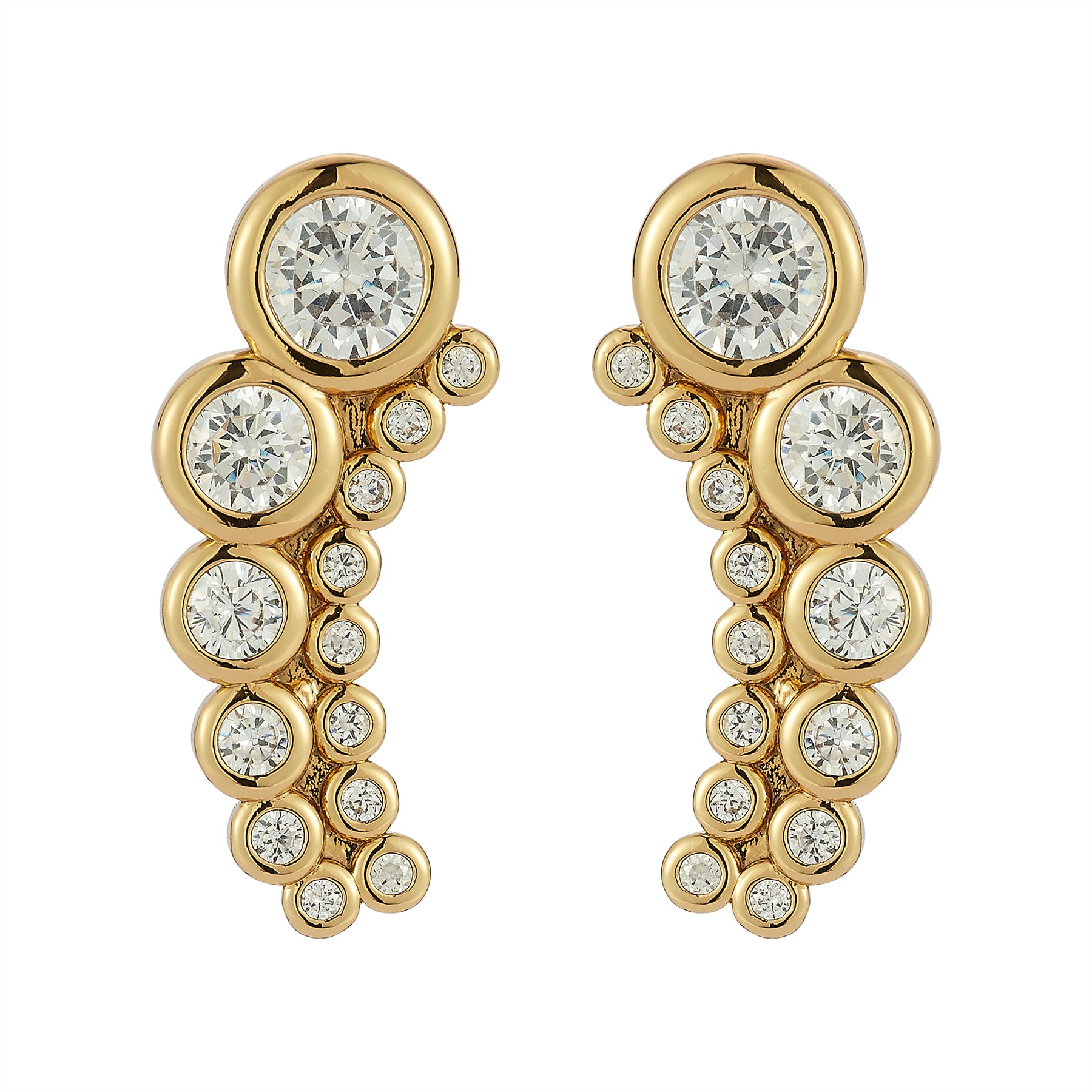 Brinley Crystal Studs | Clear Crystal | 14K Gold Plated Brass
