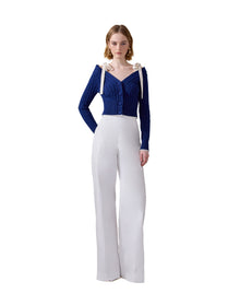 Off Shoulder With Ties | Navy