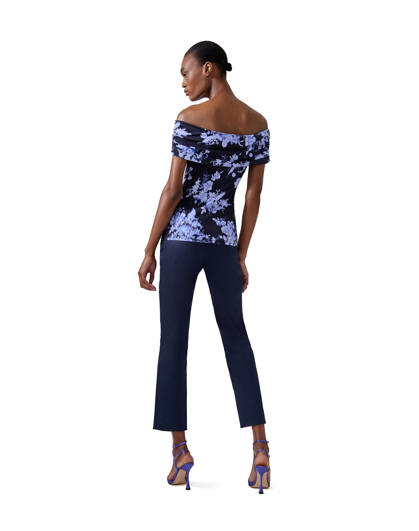 Off Shoulder Gathered Top | Midnight Multi