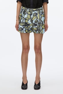 Ethereal Mushroom Single Pleat Short | Sky Blue Multi