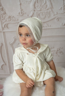 Helenus Ivory Velour Bonnet - Petite Maison Kids