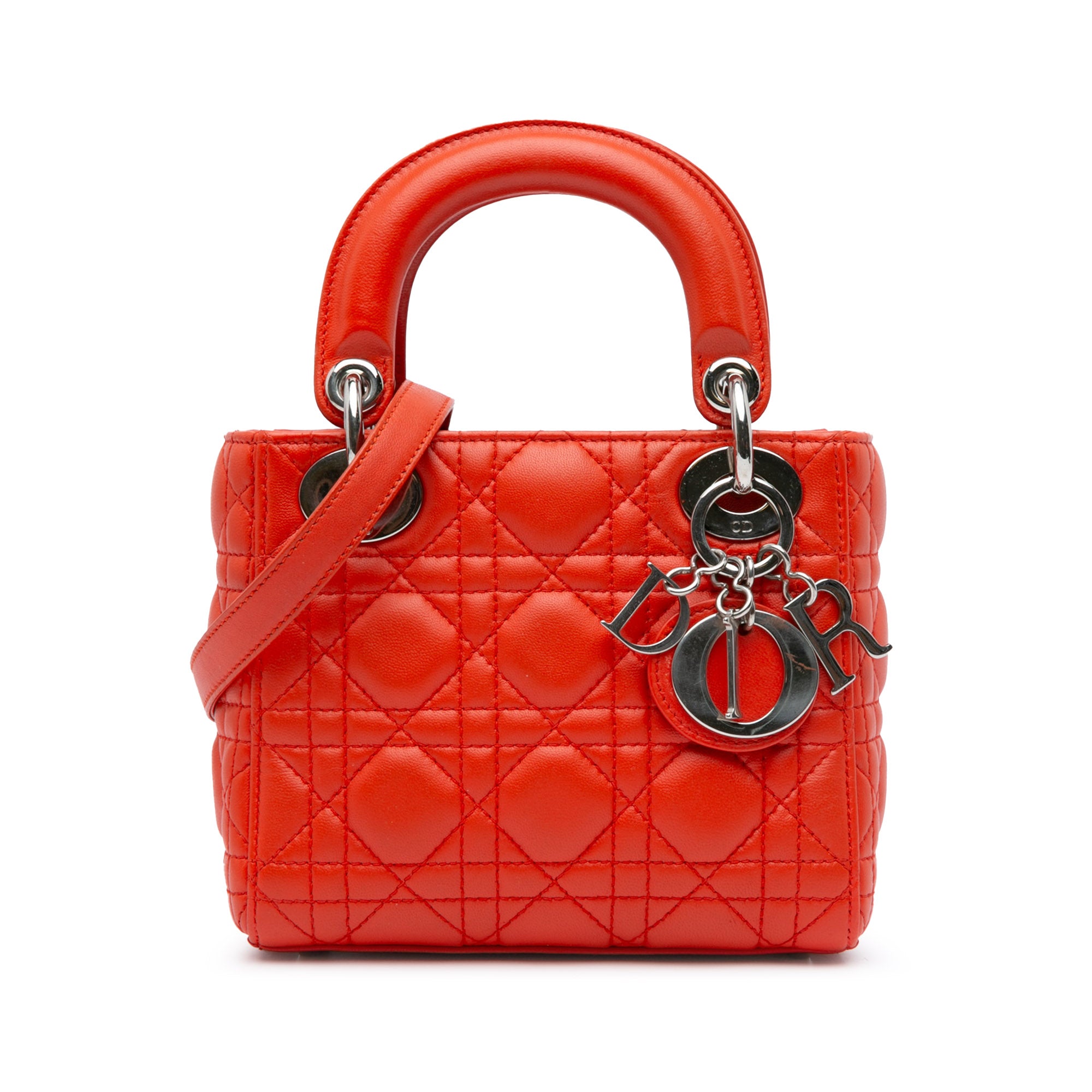 Dior | Pre-Owned Mini Lambskin Cannage Lady | Red