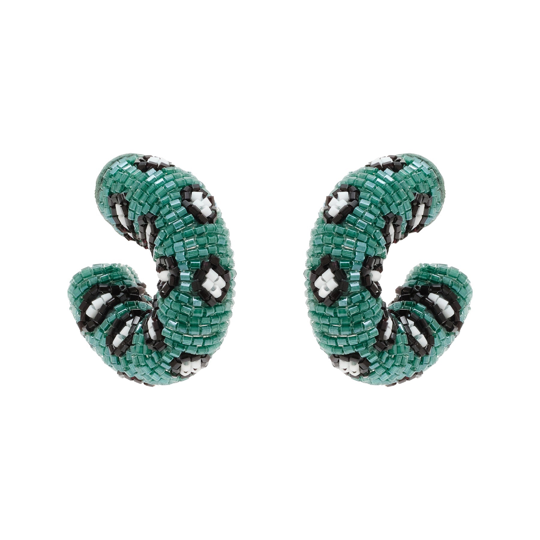 Agnes Hoops | Green/Multi | 14K Gold Plated Brass