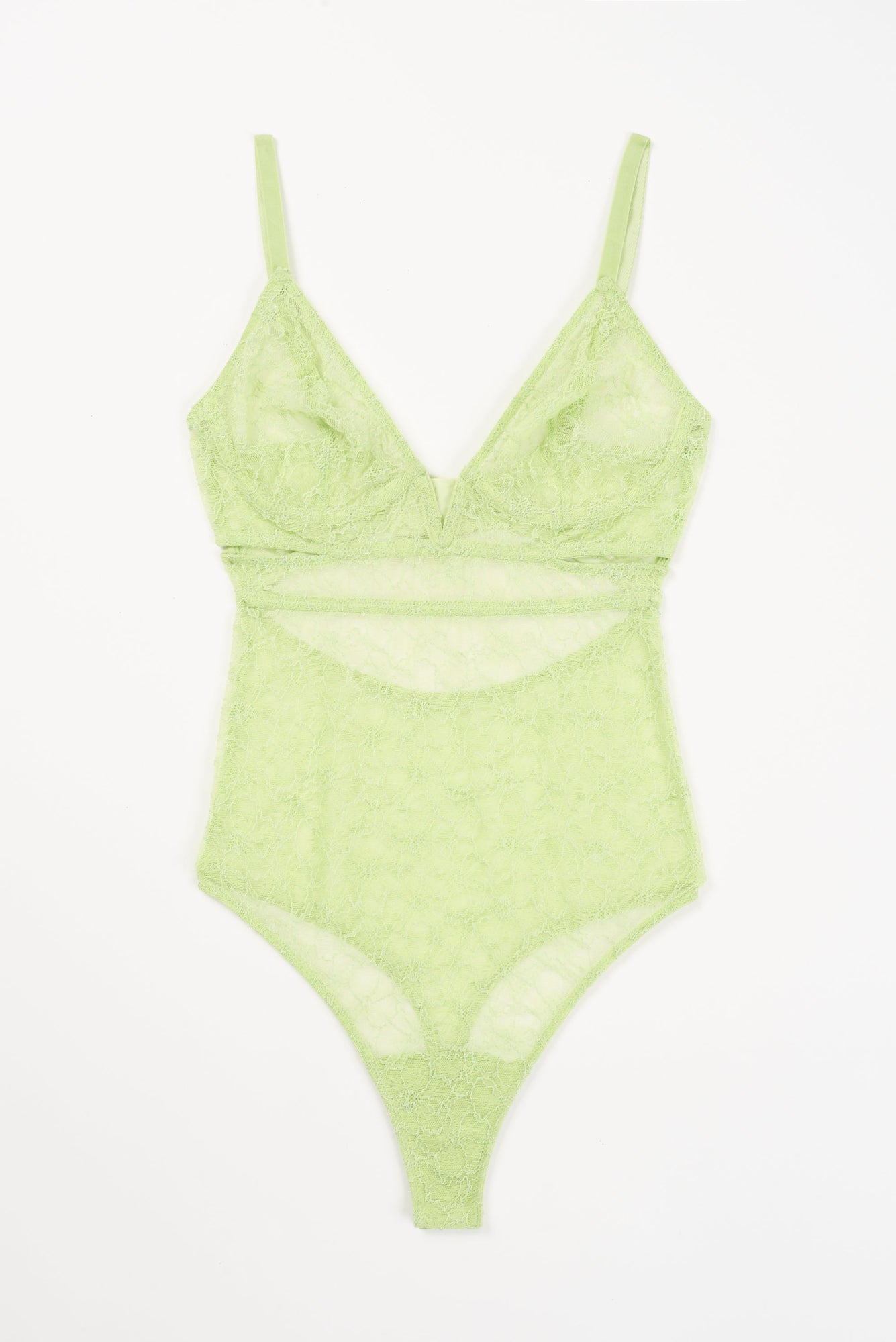 Marie Soft Plunge V Wire Bodysuit | Matcha