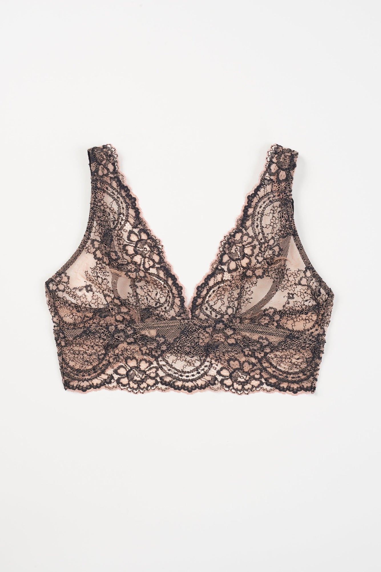 Farah Soft Plunge Bra | Nude/Black