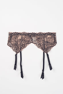 Farah Garter Belt | Nude/Black