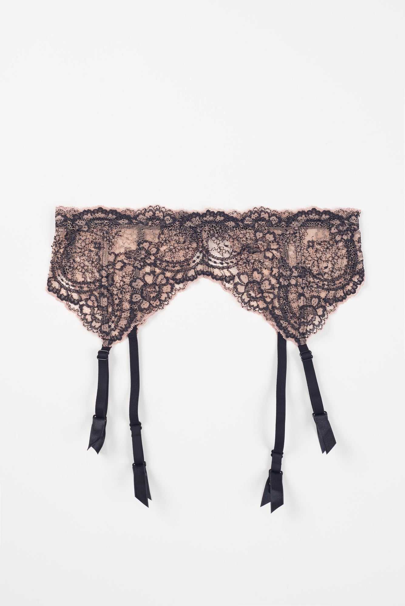 Farah Garter Belt | Nude/Black