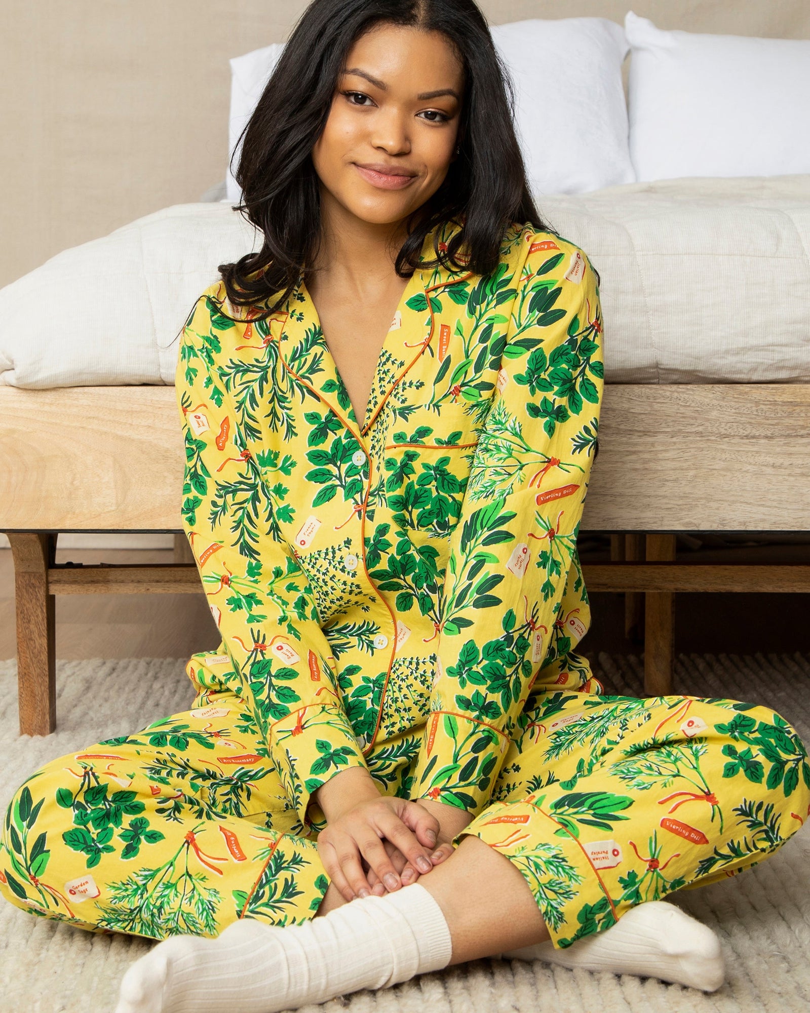 Herb Garden - Long Sleep Set - Citrine - Printfresh