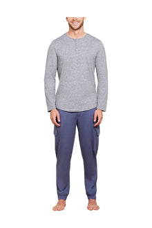 Mens | Malibu Collection Butterchic Long Sleeve Henley | He Steel