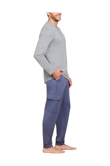 Mens | Malibu Collection Butterchic Long Sleeve Henley | He Steel