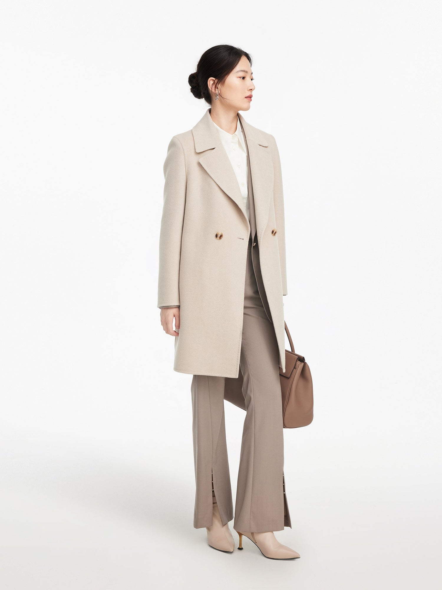 Wool Wide Leg Pants | Grey