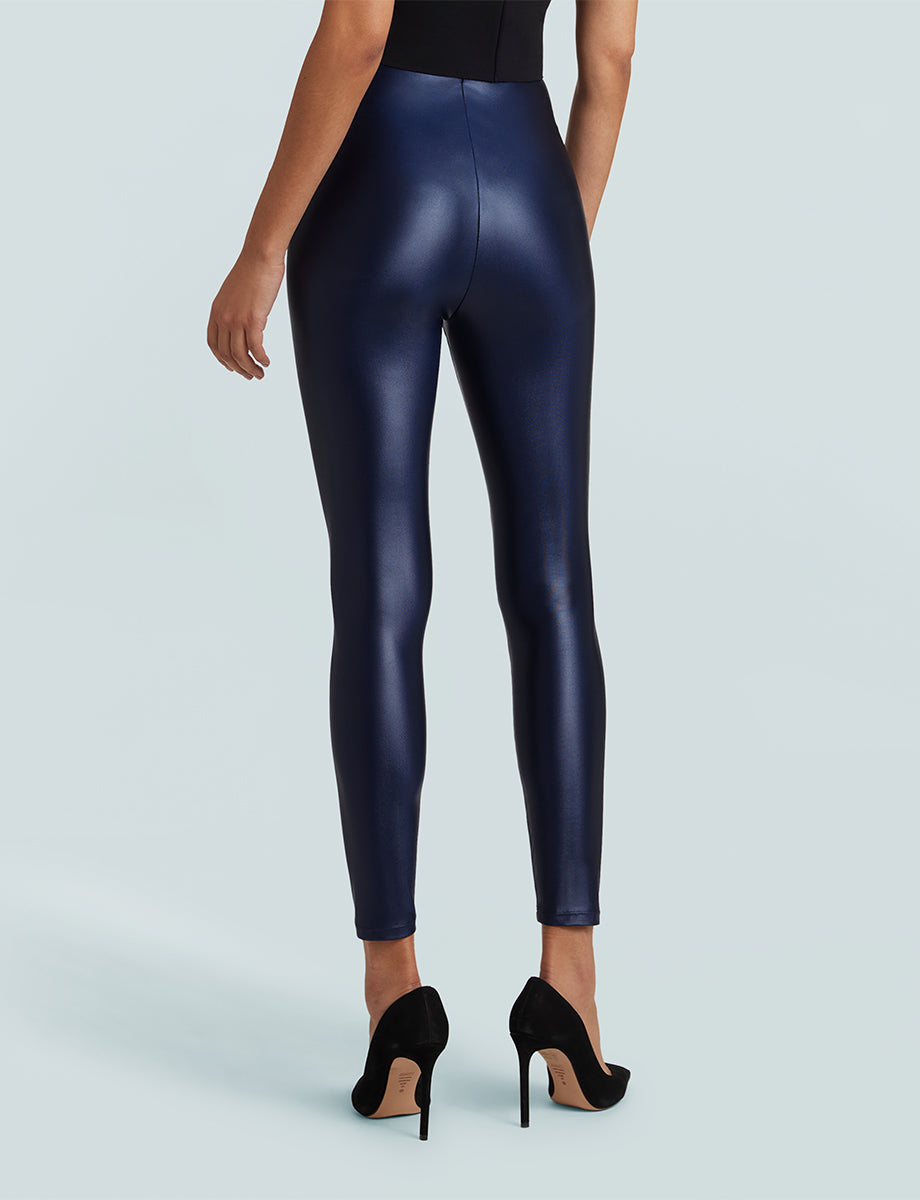 Matte Metallic Legging::Sapphire::Back