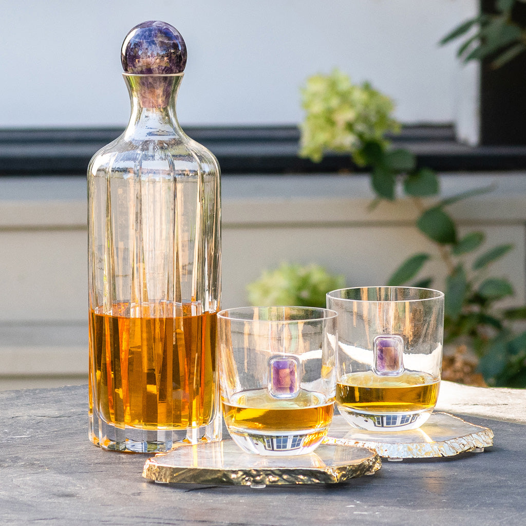 Elevo Liquor Decanter | Amethyst | Lead-Free Crystal