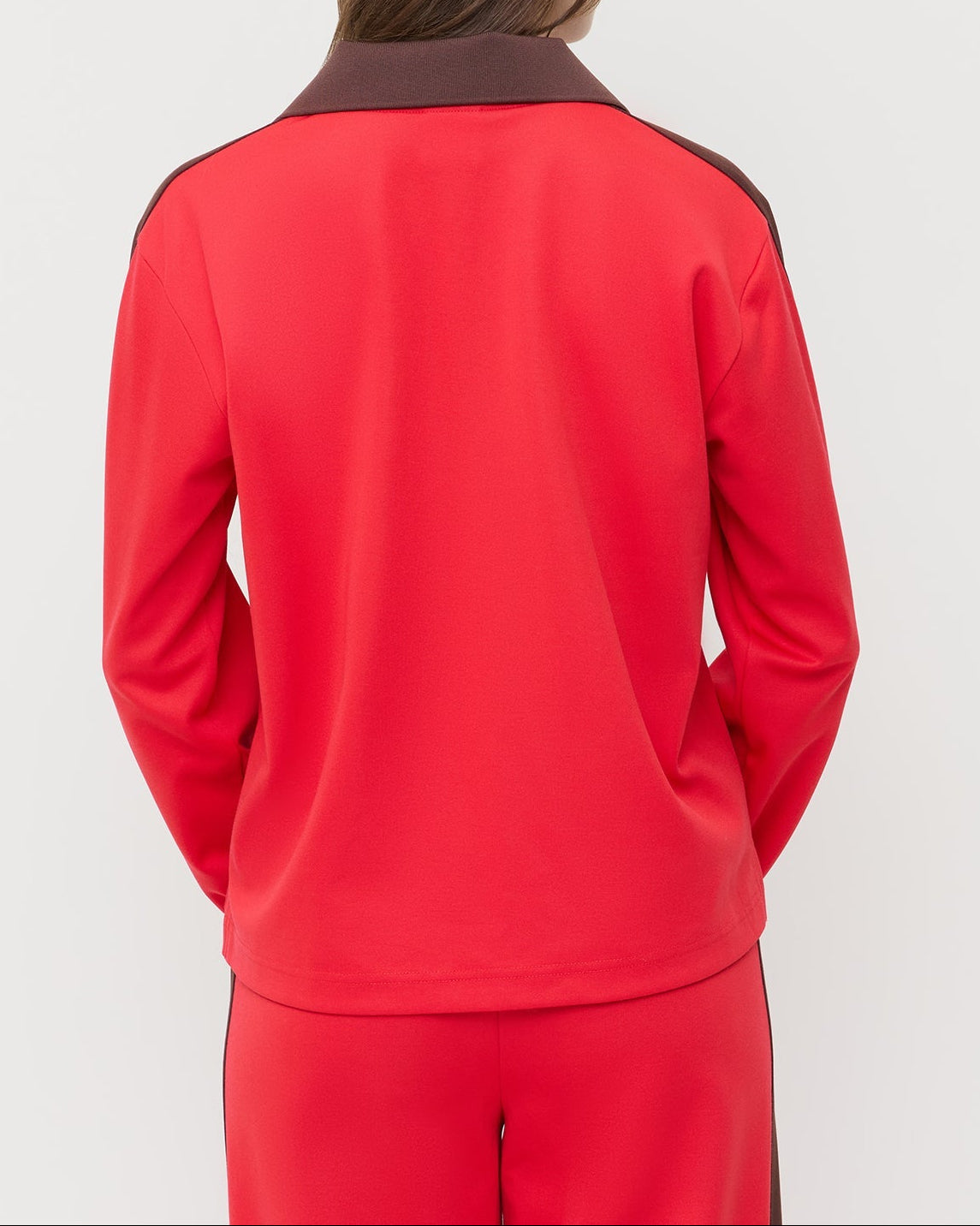Emerson Soccer Jersey in red/brown jersey and Spencer Sweatpant in red/brown jersey.