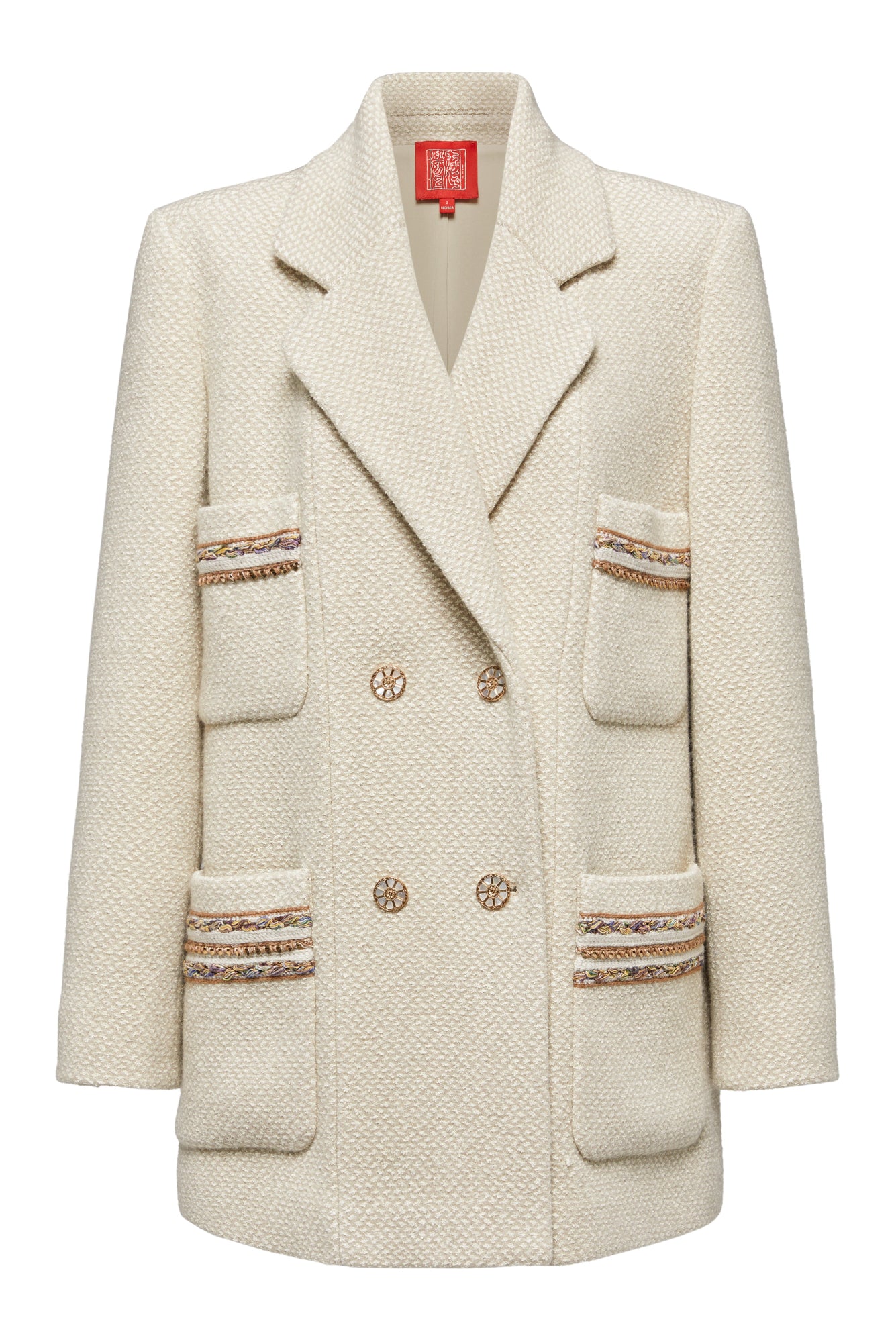 Tweed Double-Breasted Blazer  | Beige