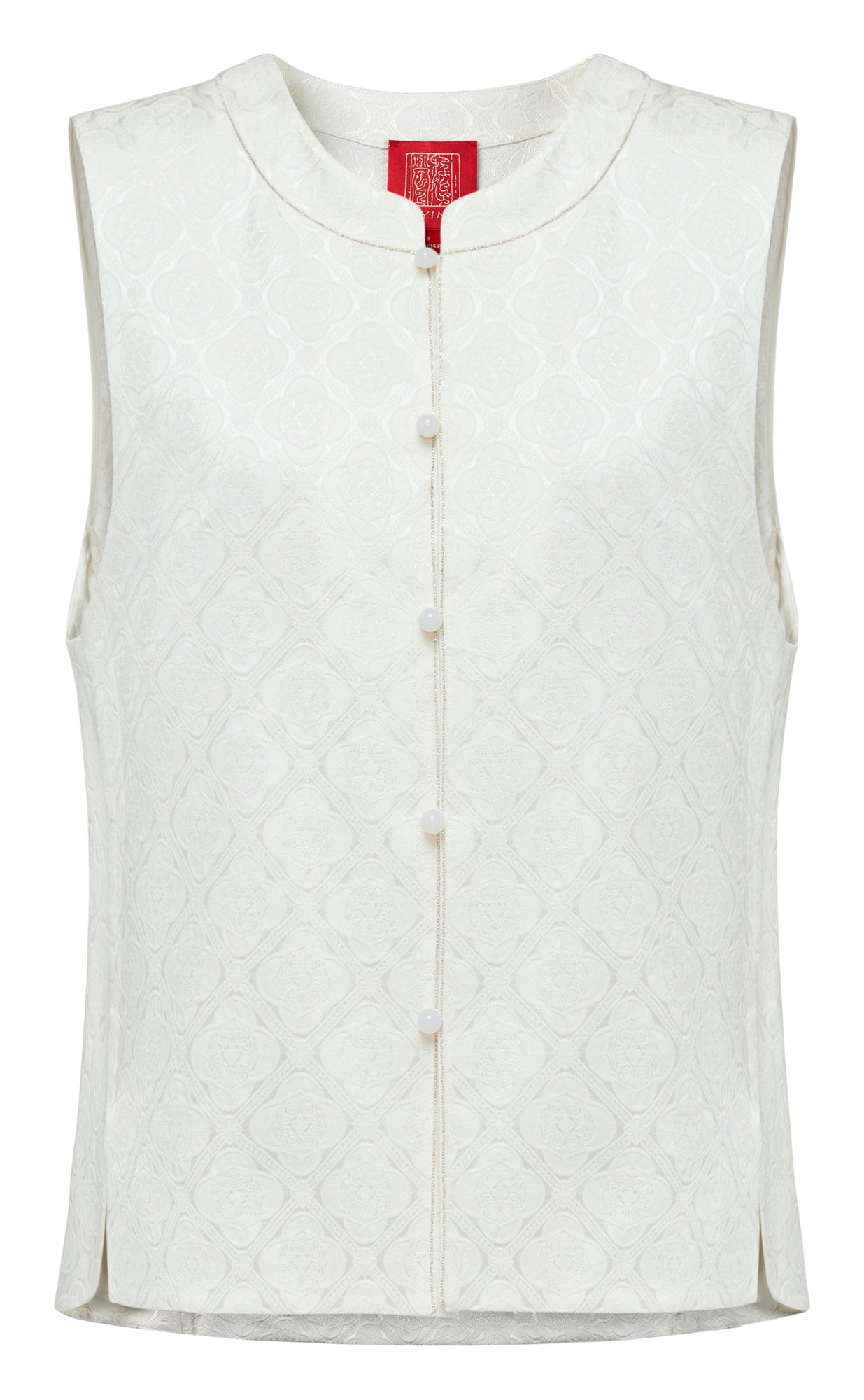 Modern Chinese-Style Layered Vest | White