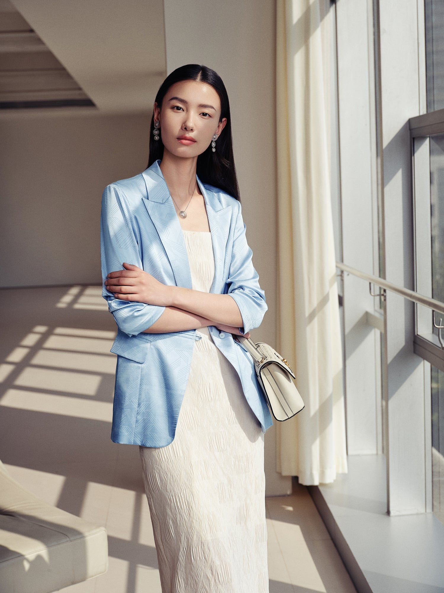 Silk Blazer | Blue