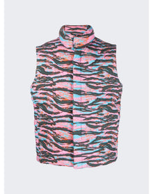 ERL | Men | Printed Qulted Puffer Vest | Pink Rave Camouflage