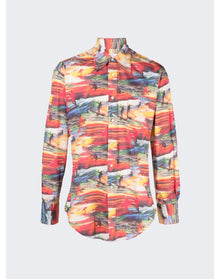 ERL | Men | Printed Woven Shirt | Red Sunset