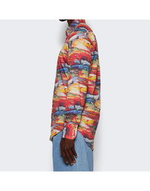 ERL | Men | Printed Woven Shirt | Red Sunset
