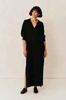 Amor Collared Knit Dress | Black