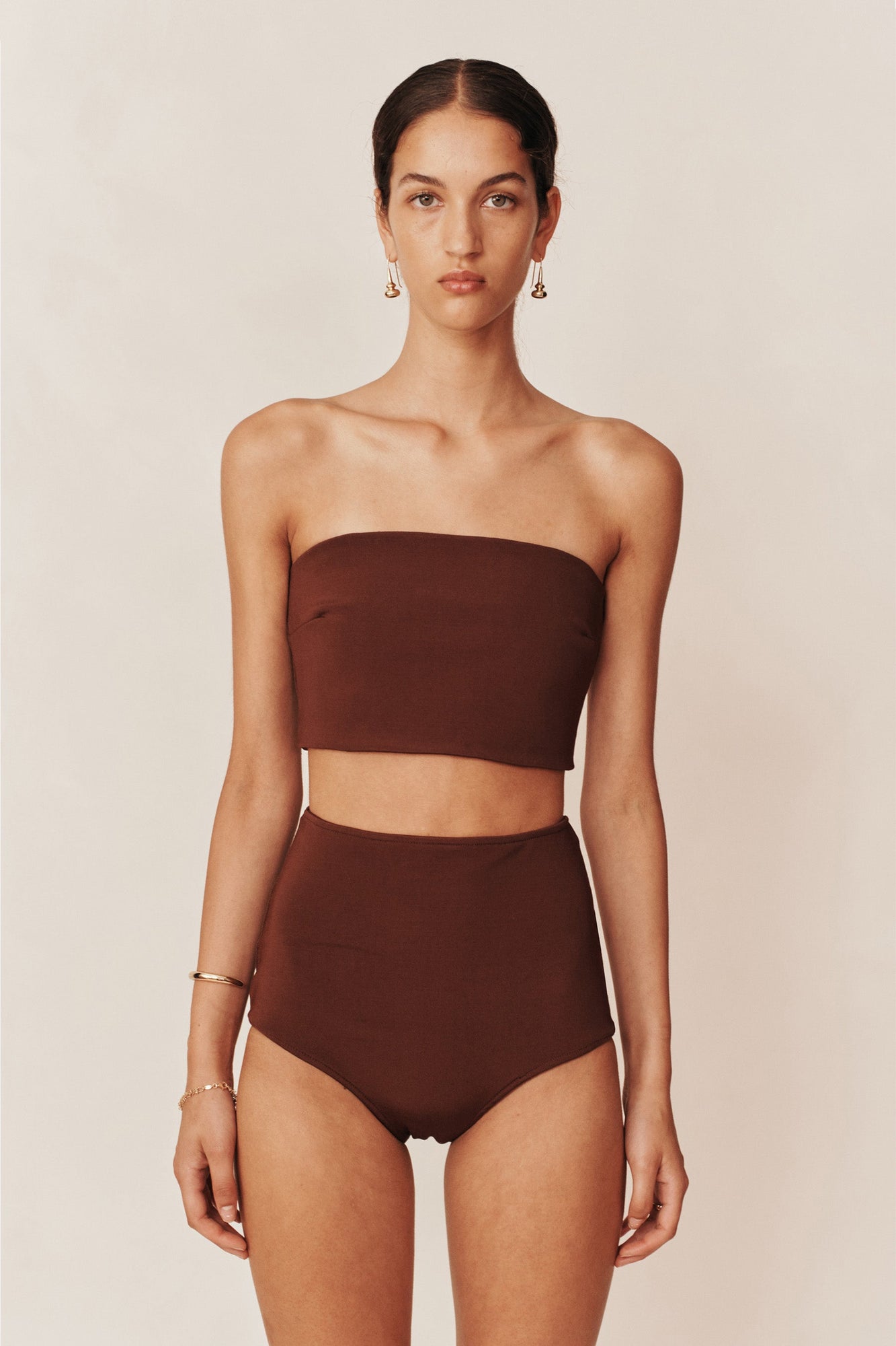 Knit High Waisted Brief | Light Java