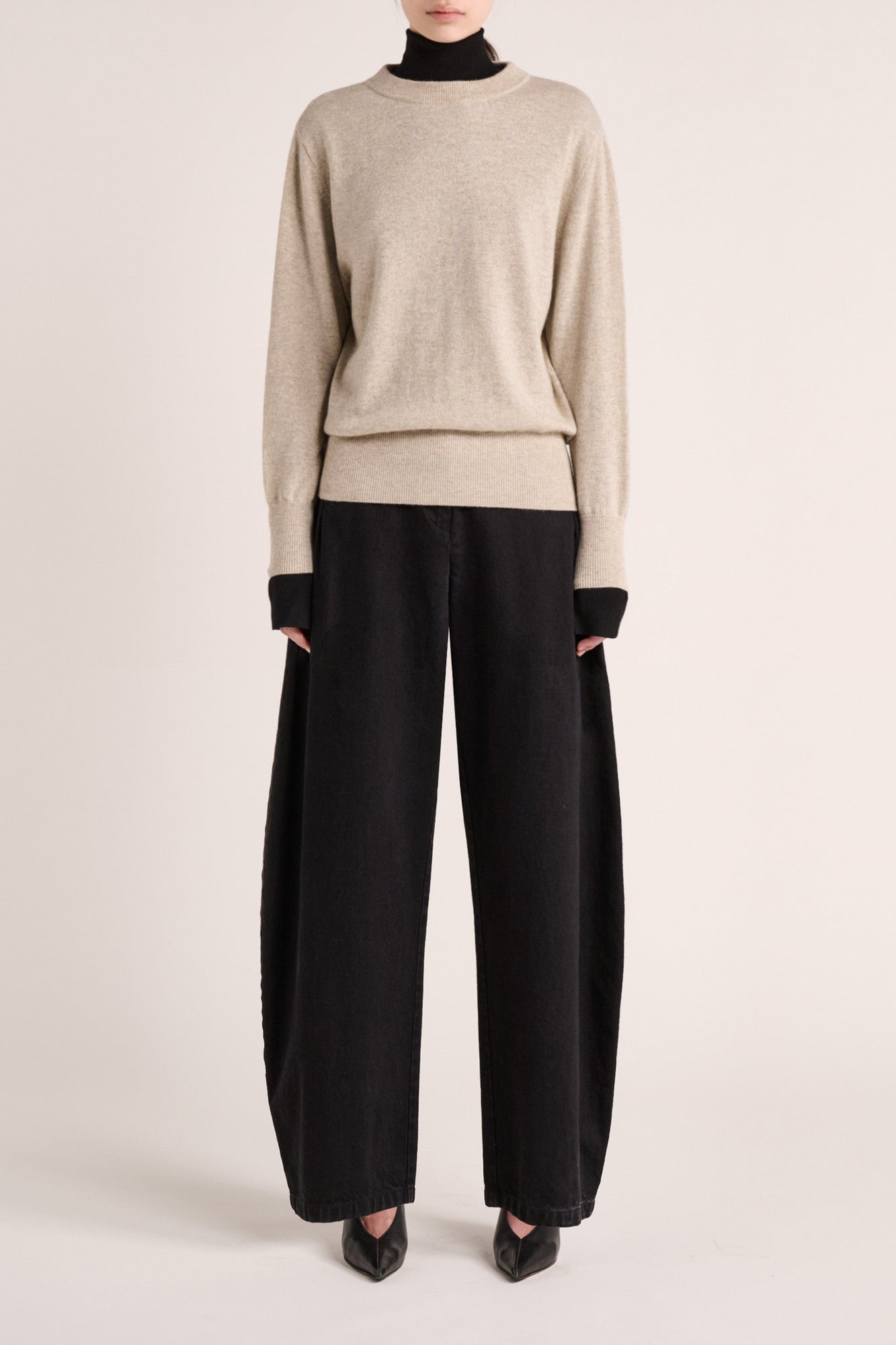 Mari Cashmere Crew Sweater | Oat Marle