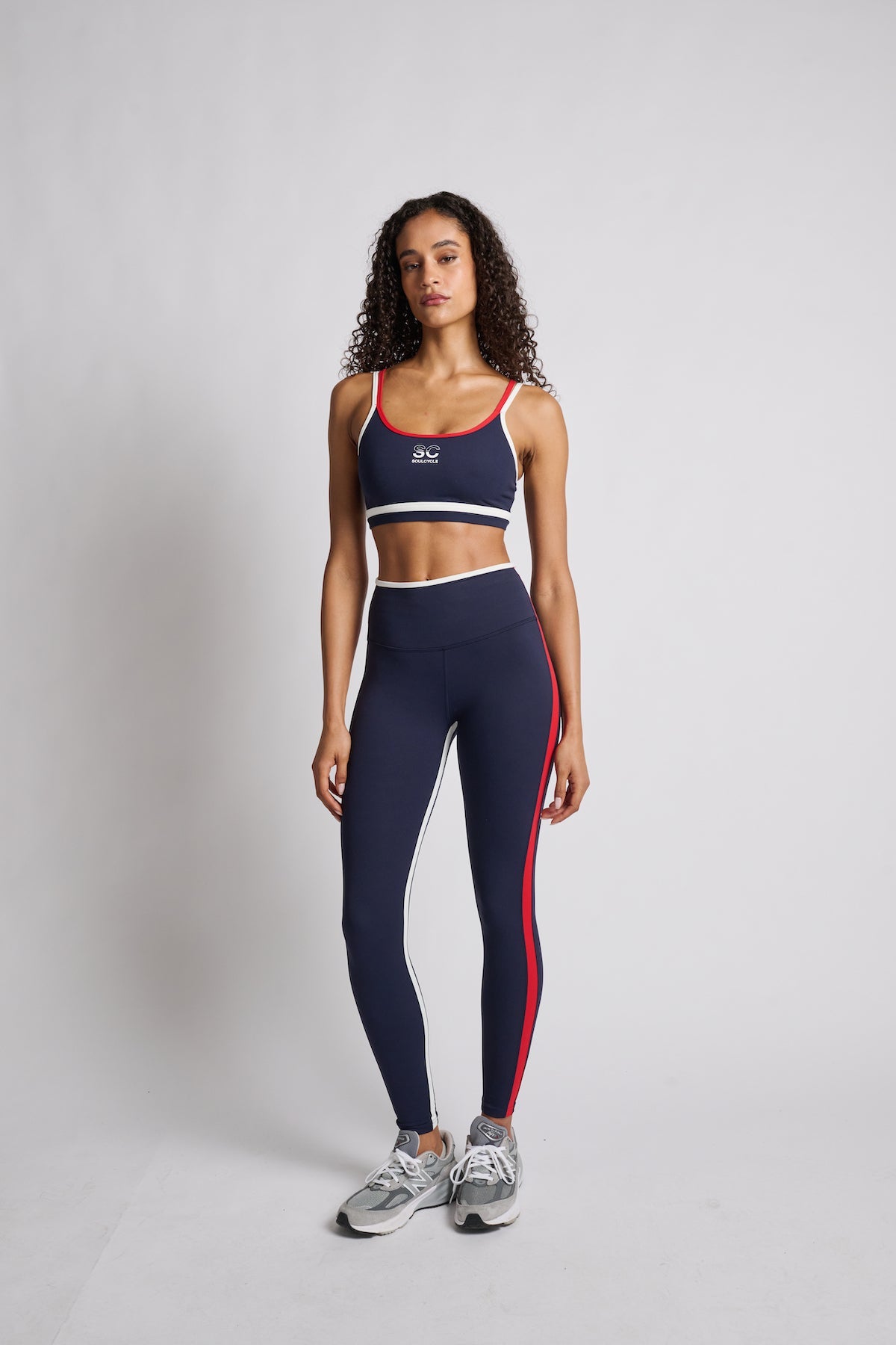 Splits59 | Eva Rigor Double Strap Bra | Navy/White