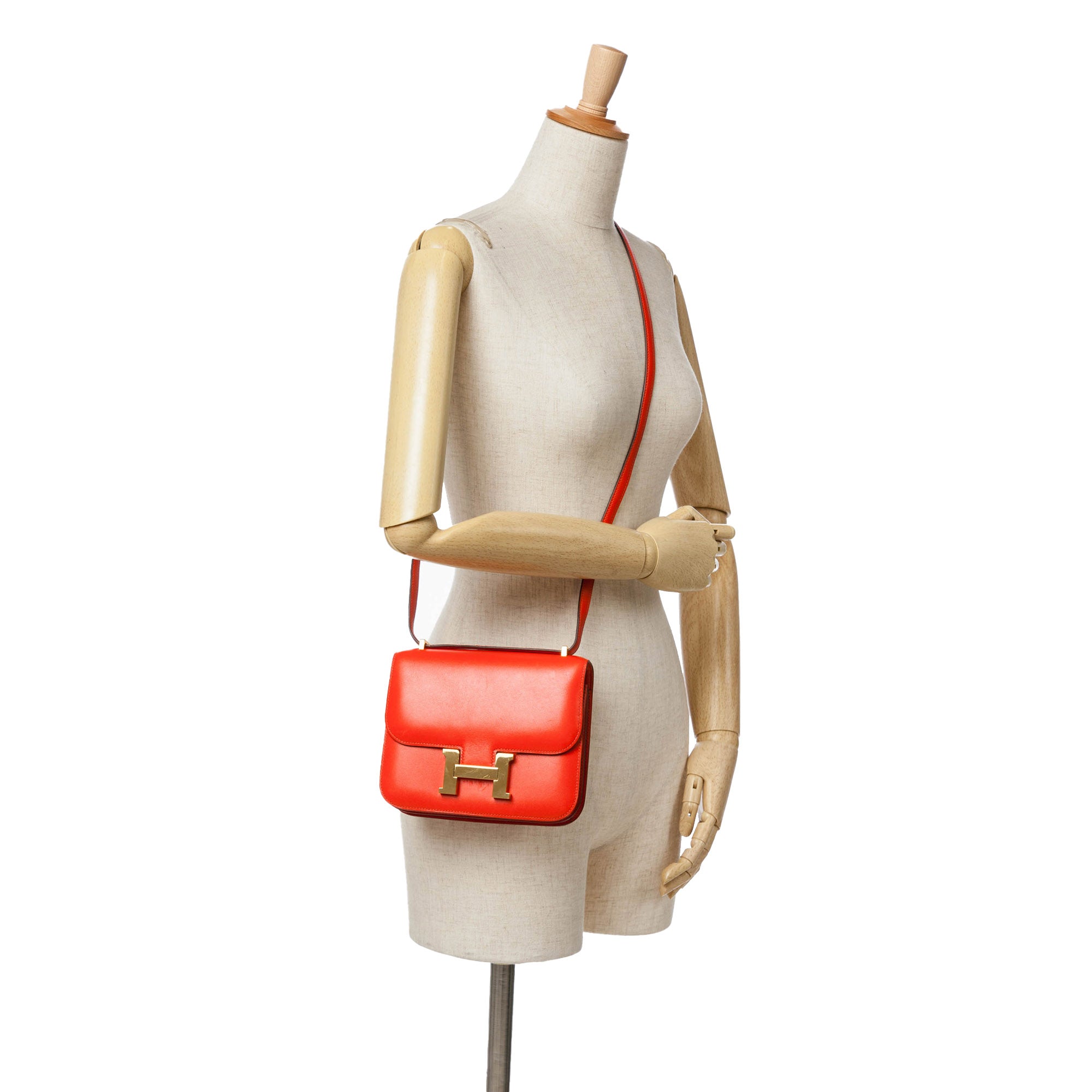 Hermes | Pre-Owned Mini Tadelakt Constance 18 with Silver Logo | Red