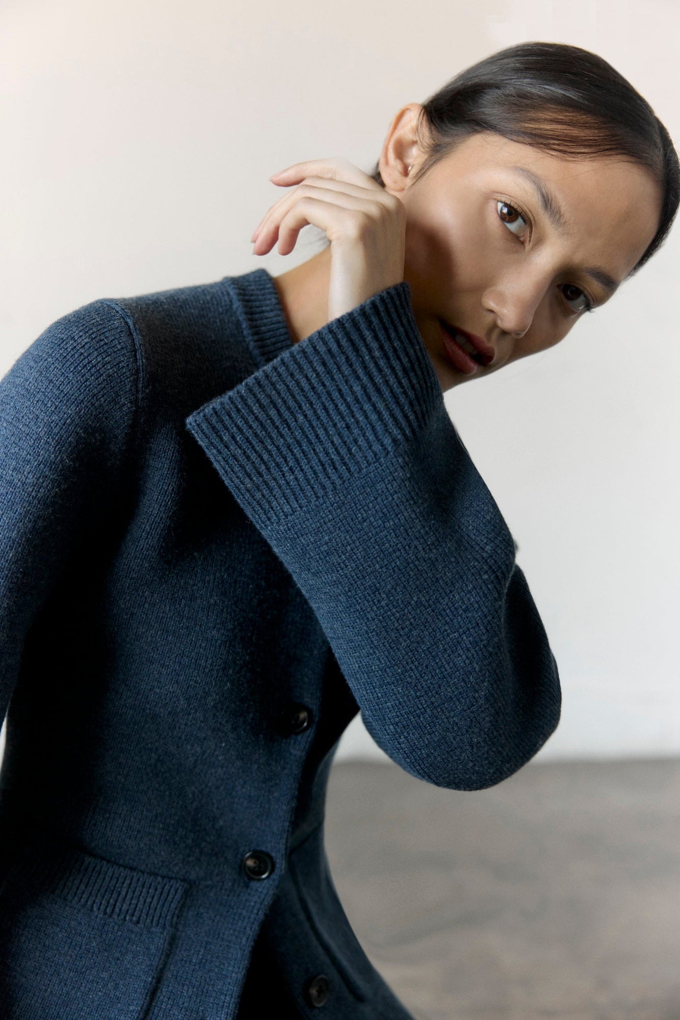 Charlotte | Eames Organic Cotton-Wool Button Cardigan in Size Small