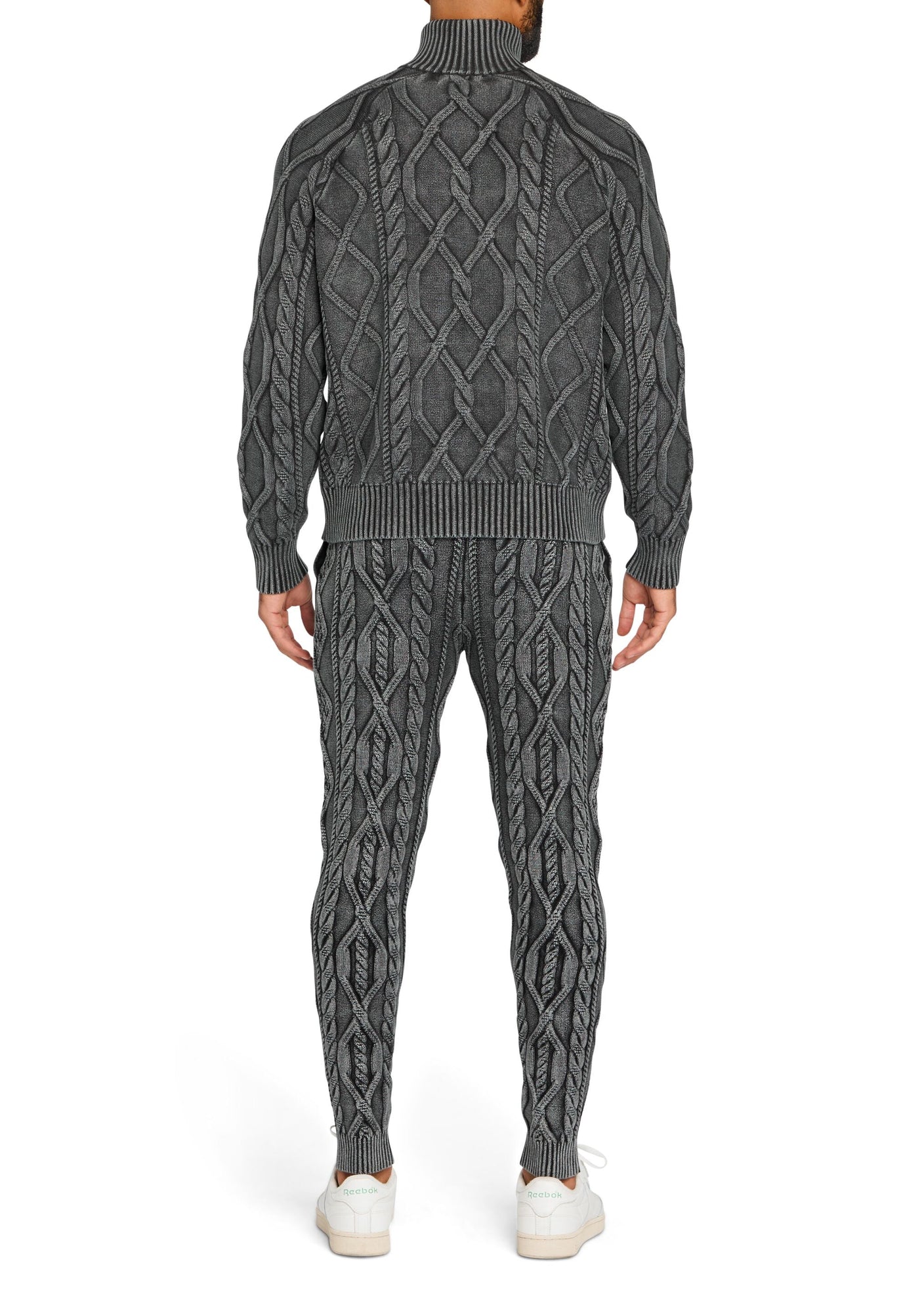 Mens | Elijah Cable Knit Jogger | Washed Black