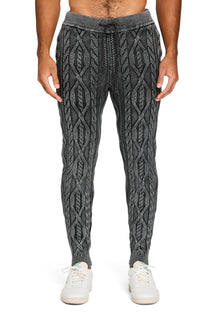 Mens | Elijah Cable Knit Jogger | Washed Black