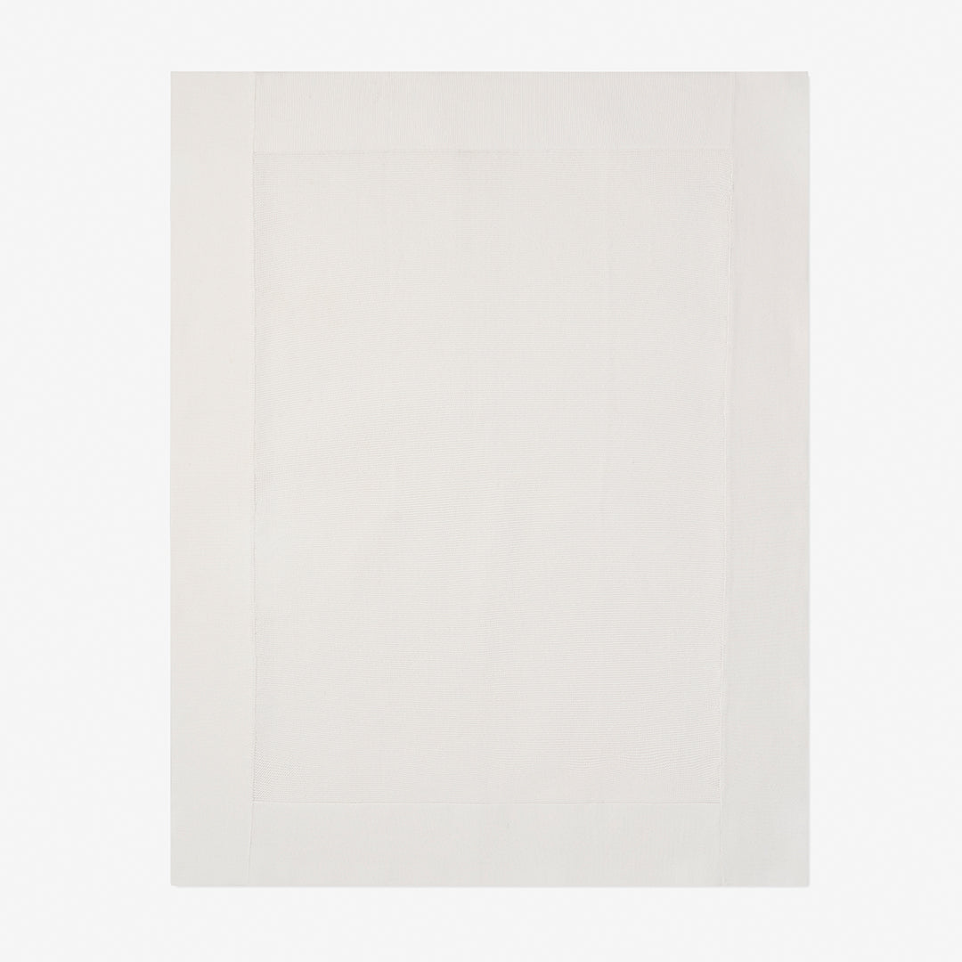 Unisex | White Sofia + Finn Knit Baby Blanket | White
