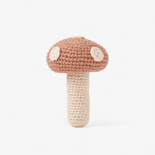 Unisex | Mushroom Knit Baby Rattle | Rust