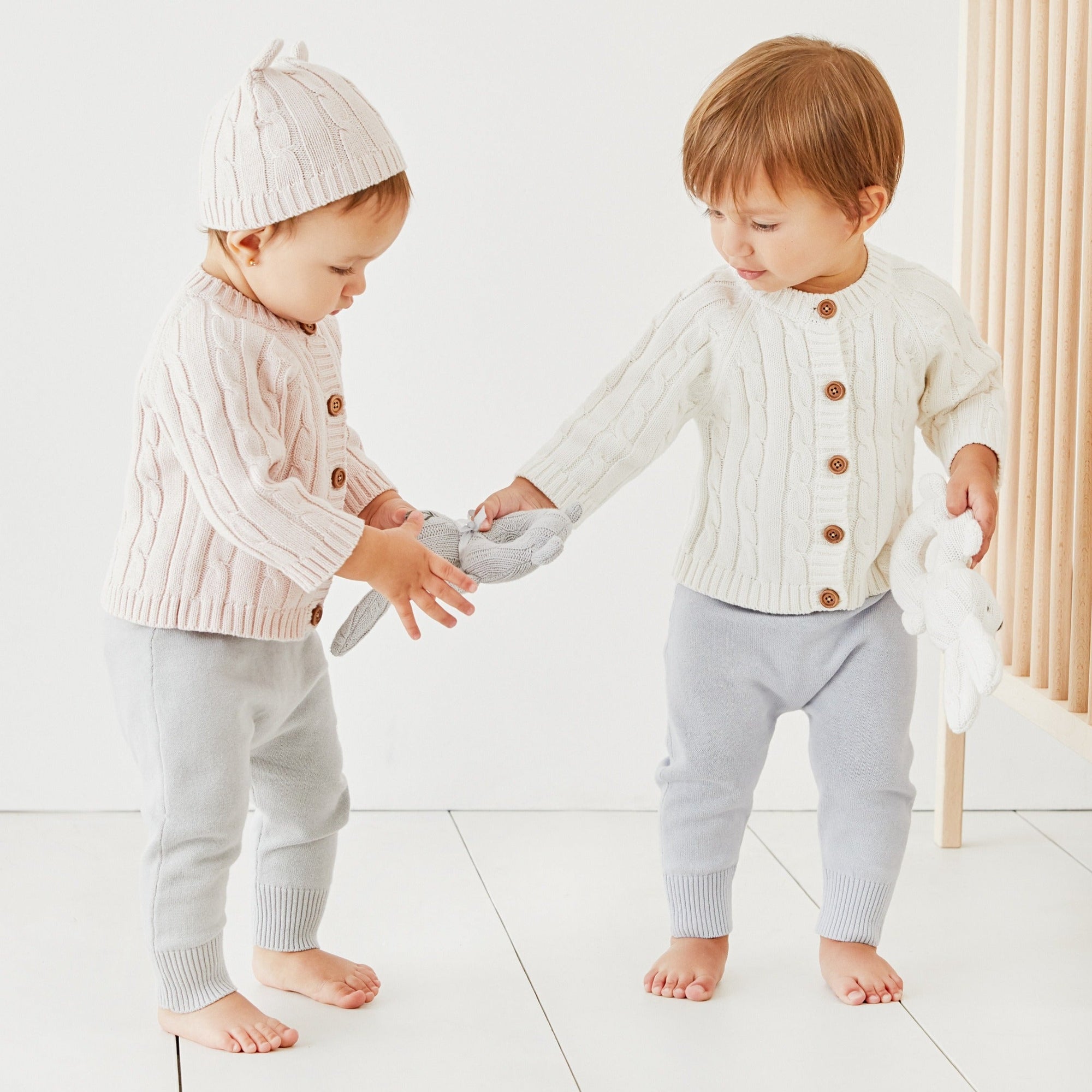 Boys | Blue Fine Knit Cotton Baby Pant | Blue