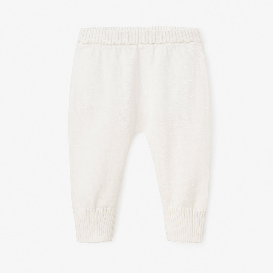 Unisex | Whisper White Fine Knit Baby Pant | White