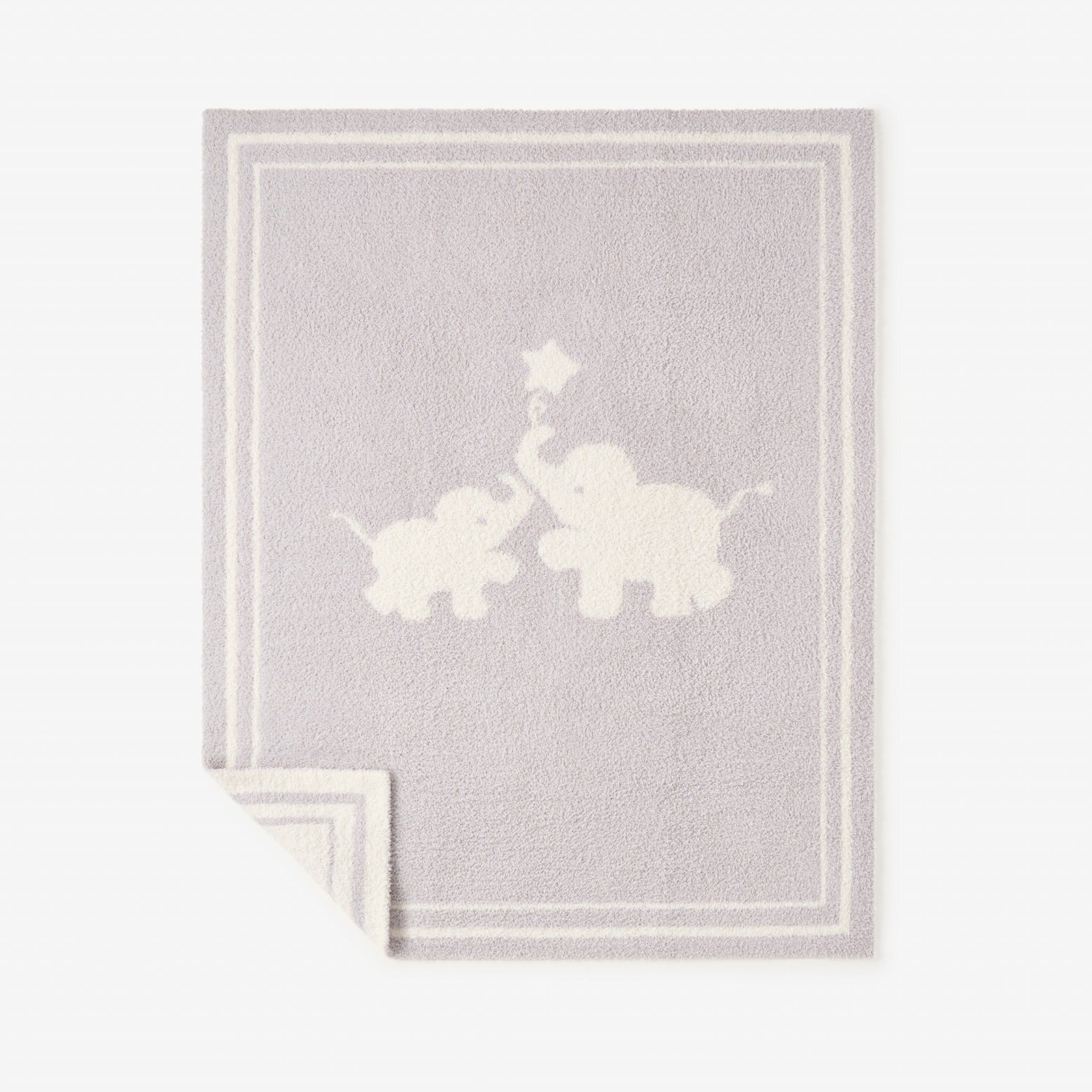 Unisex | Elephant Feather Knit Baby Blanket | Gray