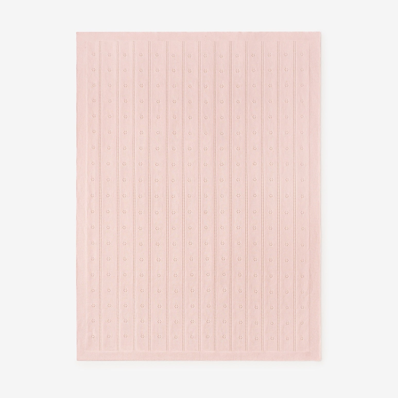 Girls | Pale Pink Pointelle Knit Baby Blanket | Pink
