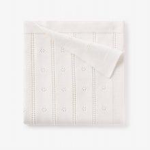 Unisex | Cream Pointelle Knit Baby Blanket | White