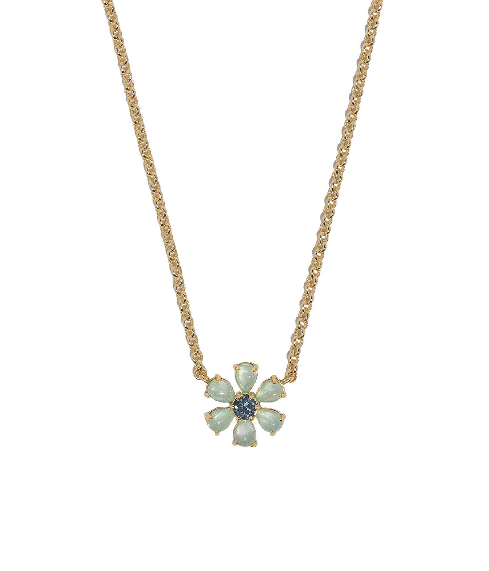 Emeline Flower Necklace in Mint - Loren Hope