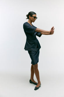 Hayley | Johanna Knee-Length Denim Skirt in Size Small