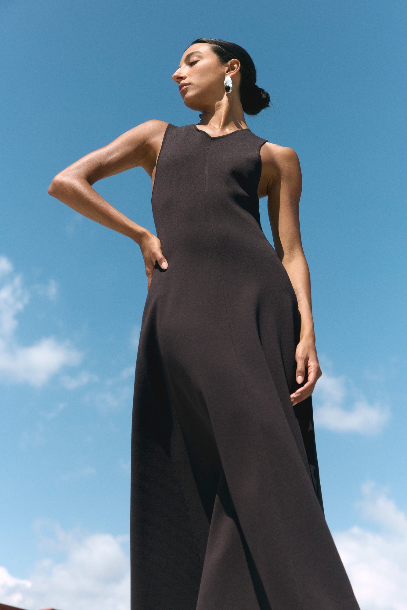 Hayley | Enya Cinch-Waist Knit Dress in Size Small