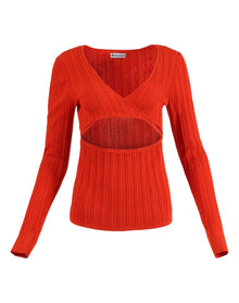 Ester Manas | Women | Long-sleeve Peephole Top | Red