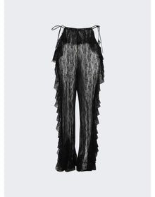 Ester Manas | Women | Mermaid Lace Ruffled Pants | Black