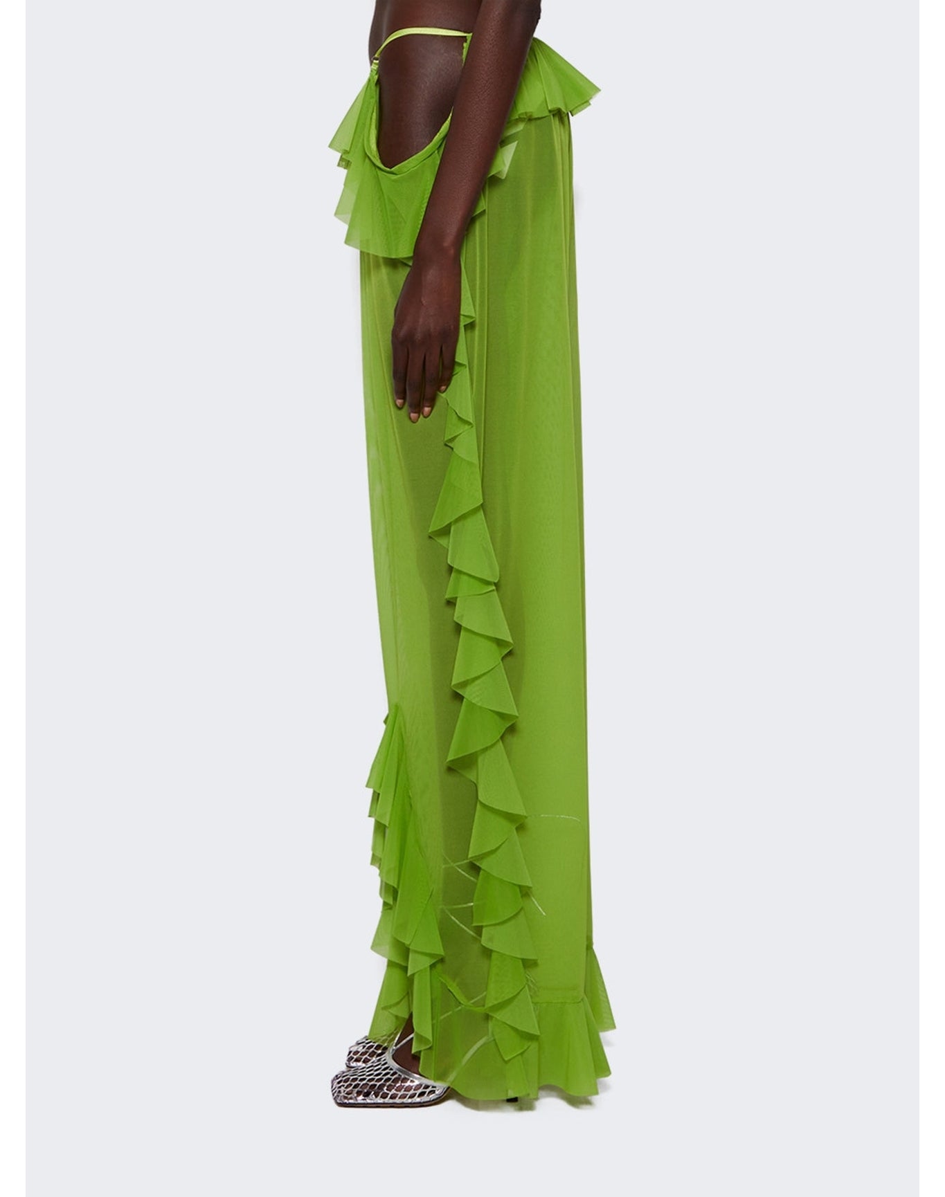 Ester Manas | Women | Mermaid Ruffled Pant | Pistachio