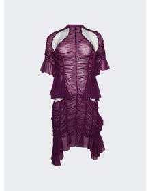 Ester Manas | Women | Mini Ruched Cut Out Dress | Burgundy