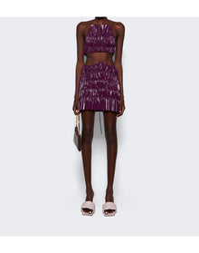 Ester Manas | Women | Wind-flower Mini Skirt | Burgundy