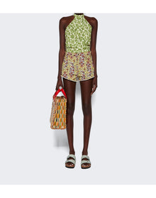 Etro | Women | Floral Denim Shorts | Verde